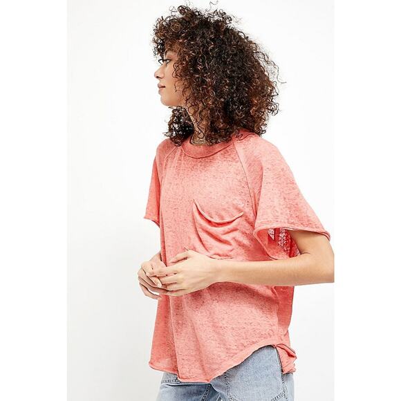 Free People We the Free Kyoto Tee‎ Pretty Guava Pink Large - Picture 1 of 8